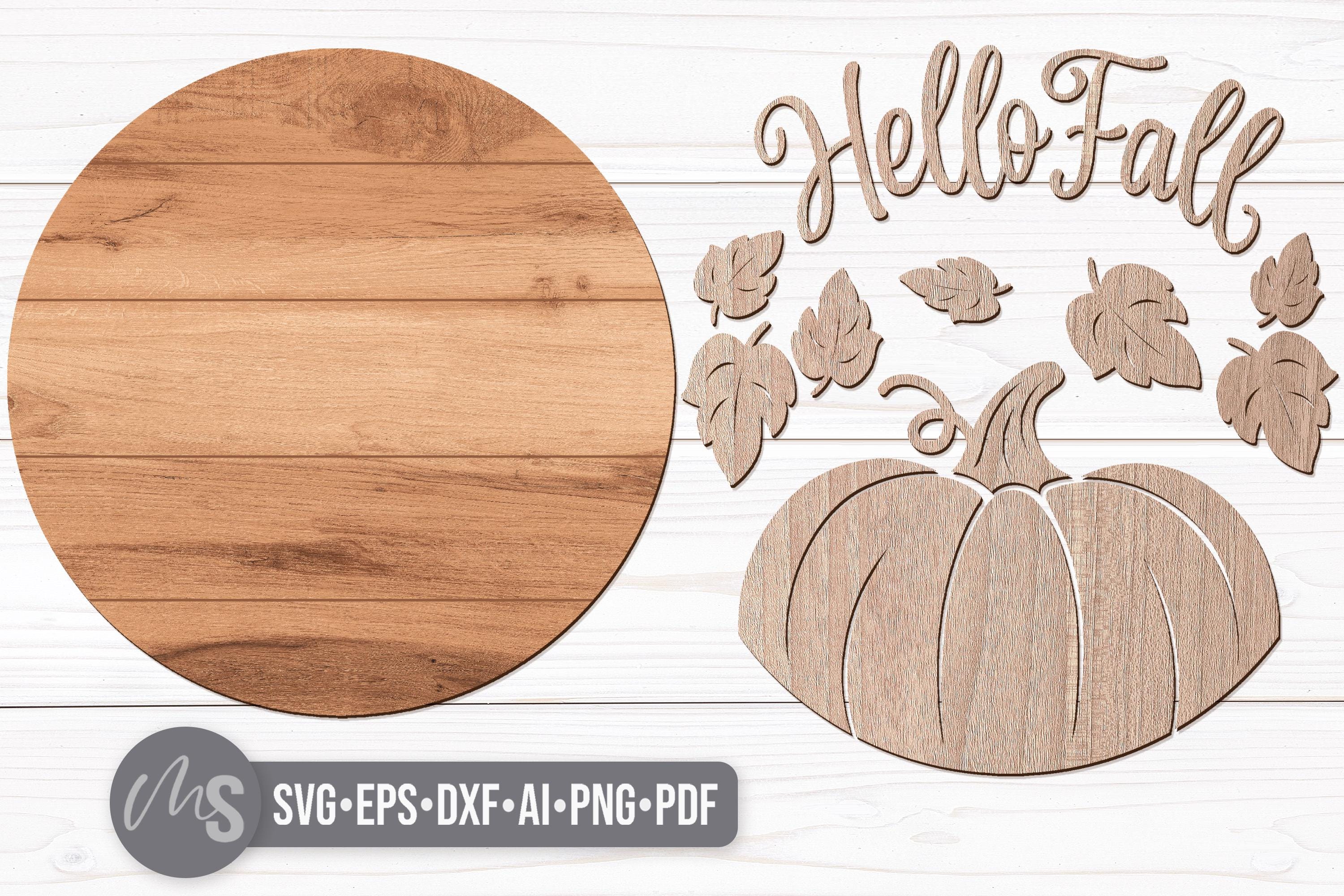 Hello Fall Door Hanger - Fall Porch Door Sign