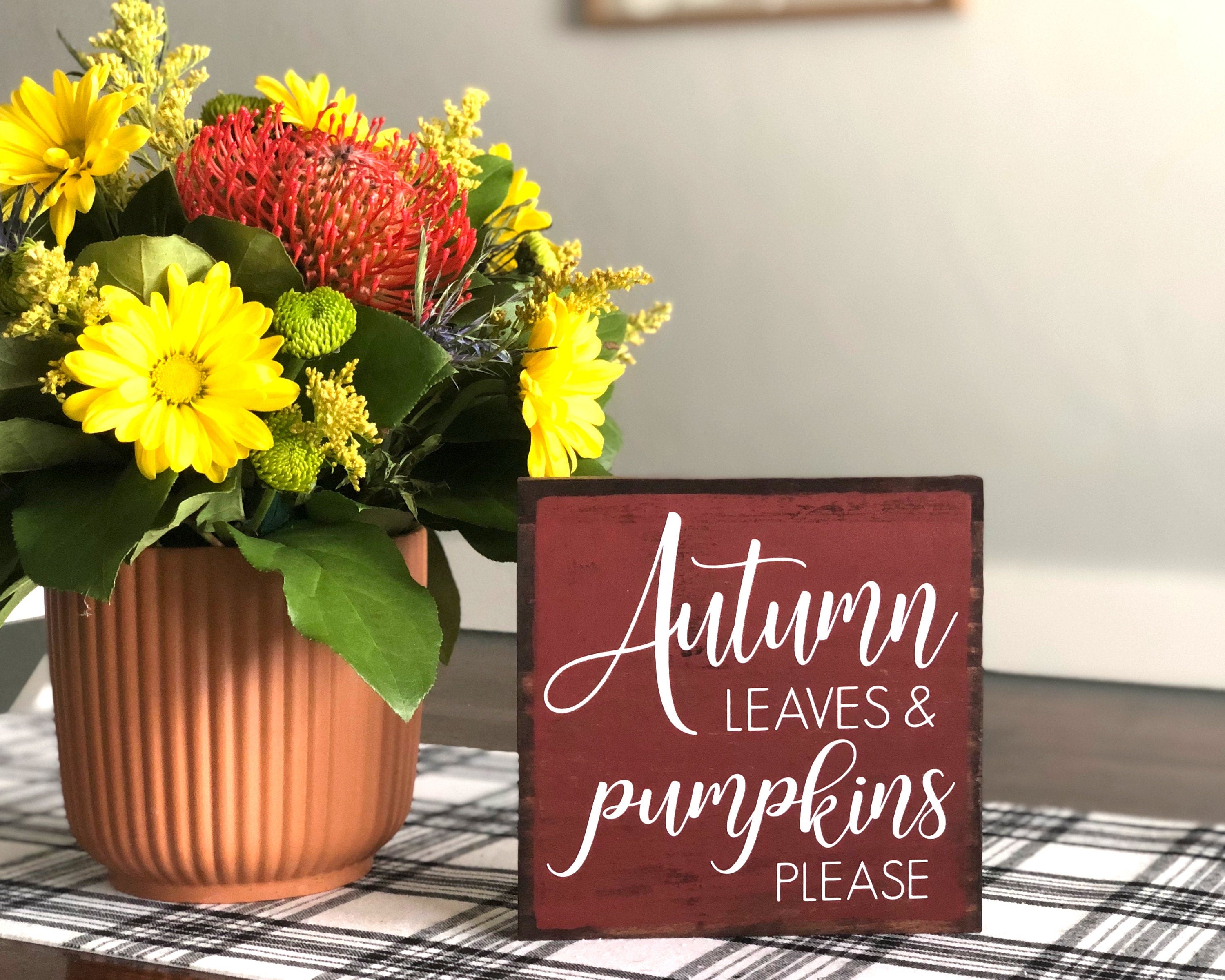 Autumn Leaves and Pumpkins Please Sign