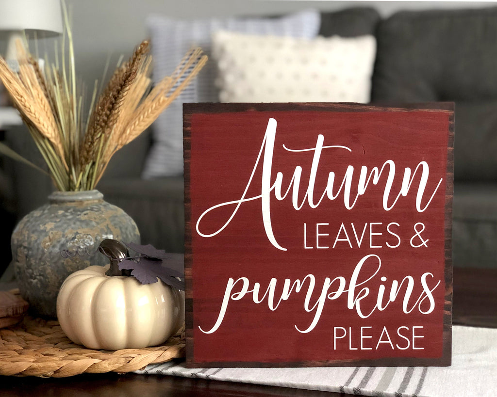 Autumn Leaves and Pumpkins Please Sign