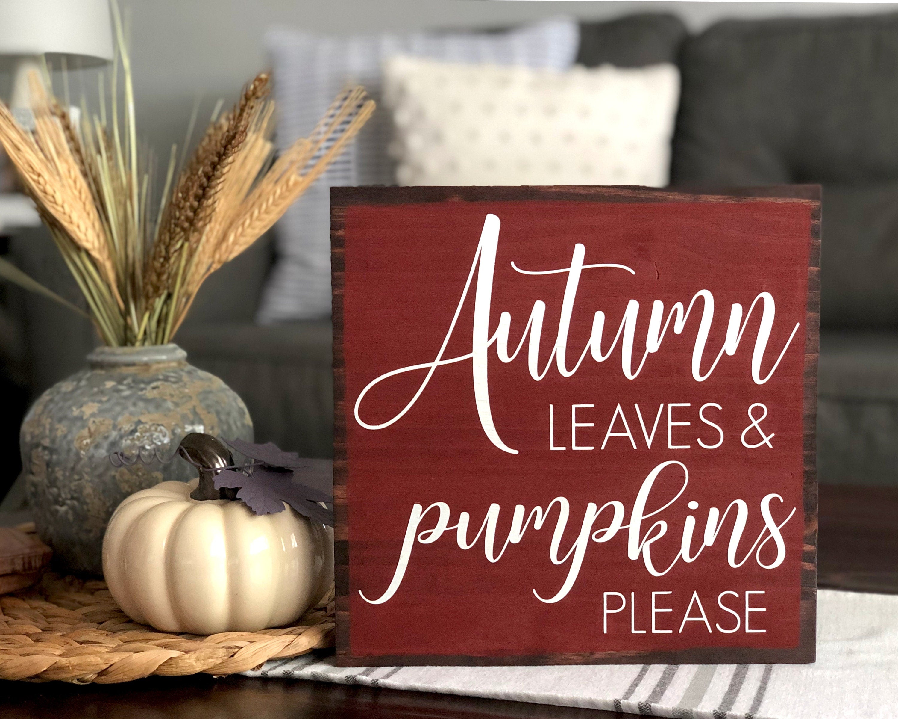Autumn Leaves and Pumpkins Please Sign