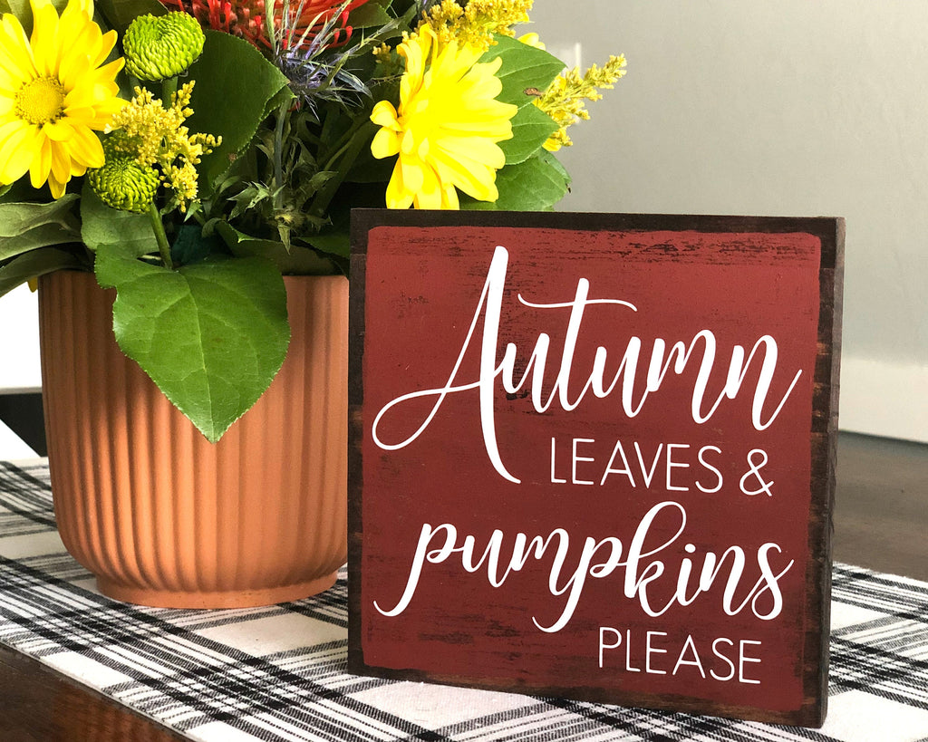 Autumn Leaves and Pumpkins Please Sign