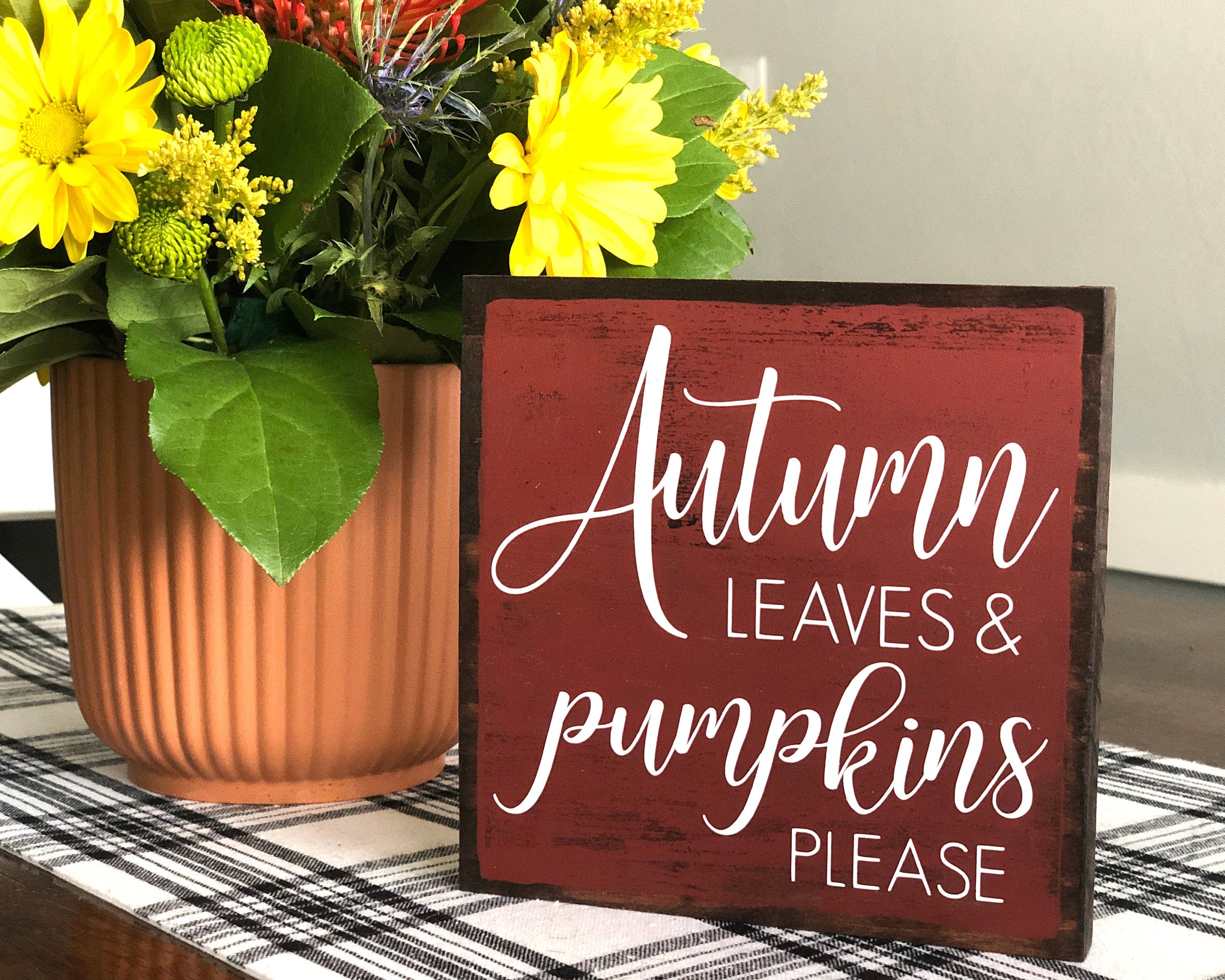 Autumn Leaves and Pumpkins Please Sign
