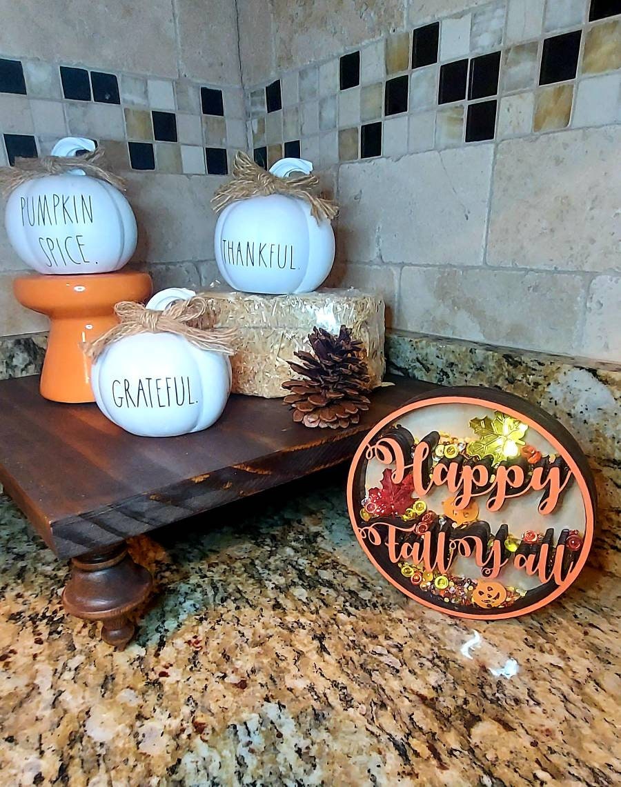 Fall Shaker Sign - Autumn Tiered Tray Décor