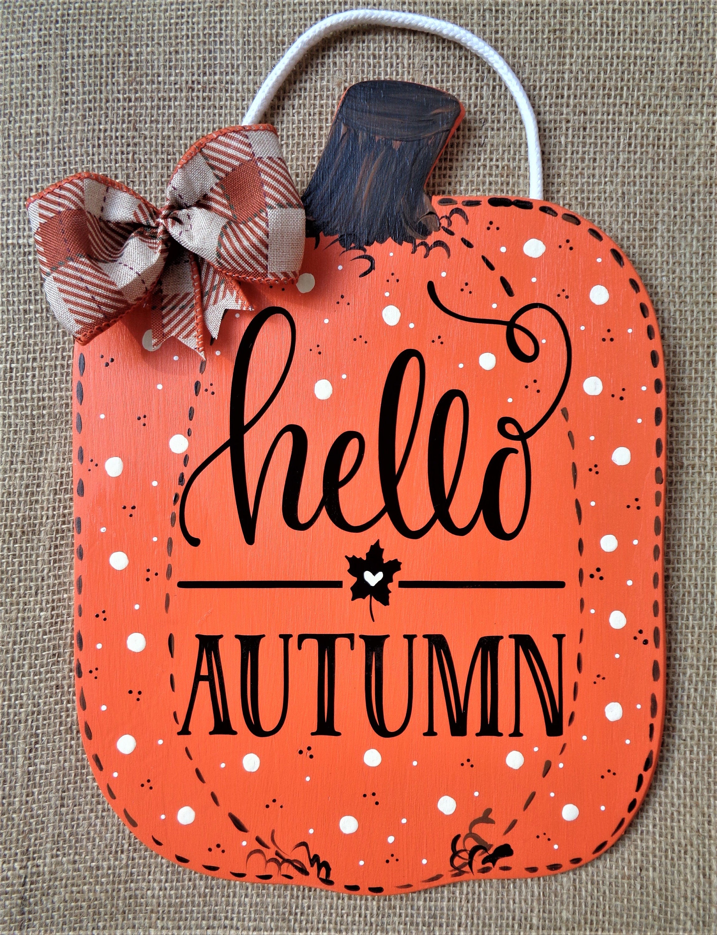 HELLO AUTUMN Pumpkin SIGN