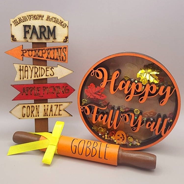 Fall Shaker Sign - Autumn Tiered Tray Décor