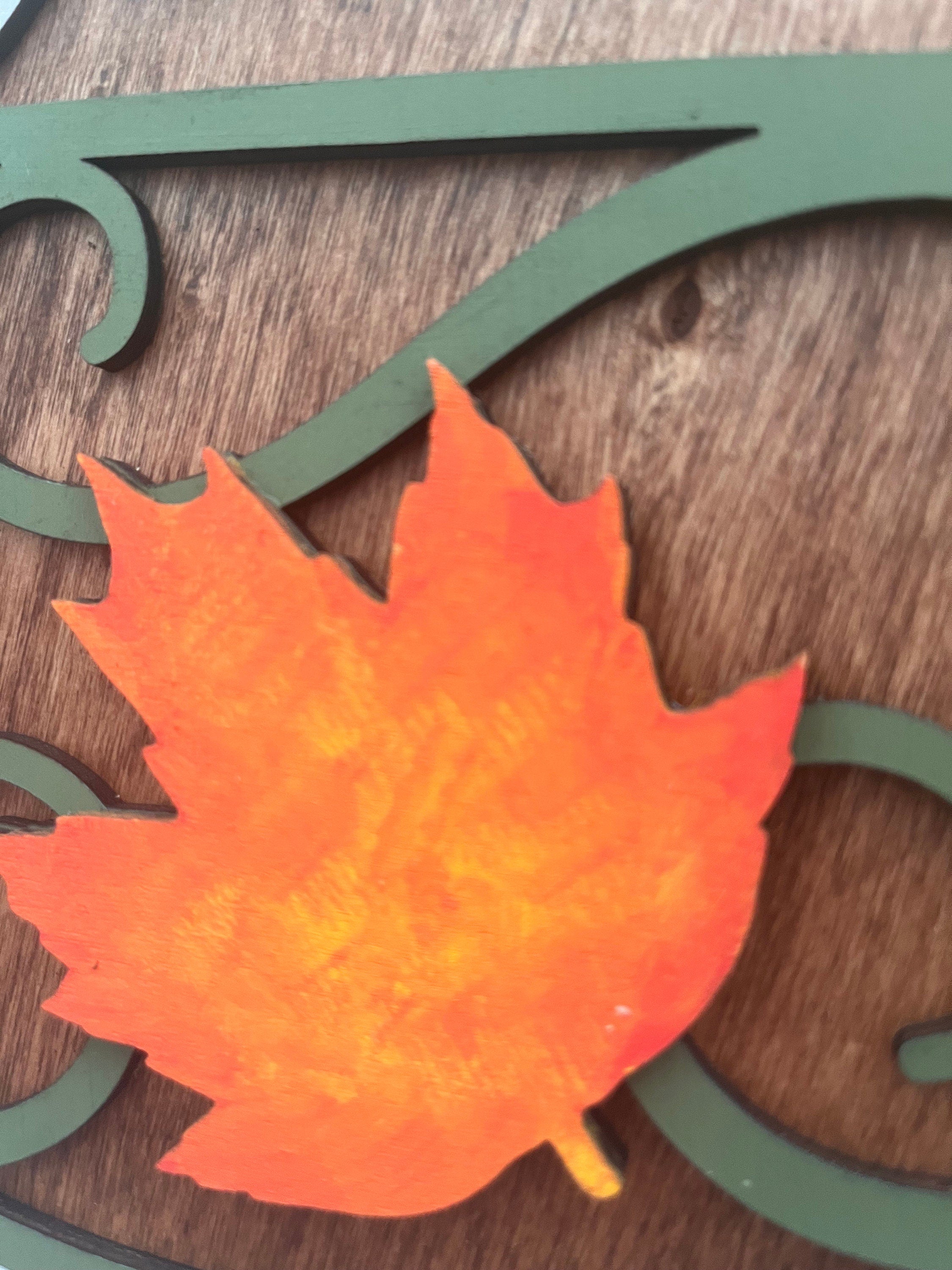 Welcome Front Door Decor - Fall or Thanksgiving Door Hanger