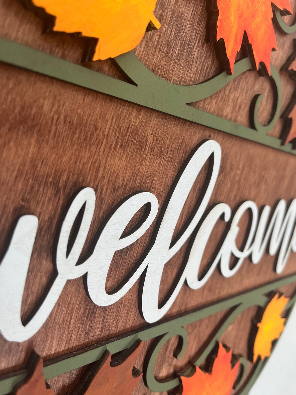 Welcome Front Door Decor - Fall or Thanksgiving Door Hanger