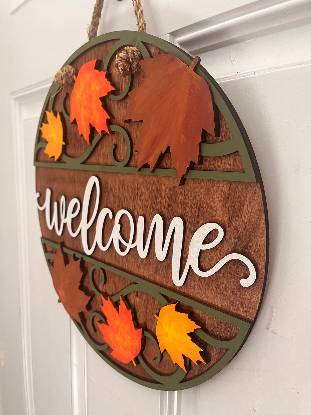 Welcome Front Door Decor - Fall or Thanksgiving Door Hanger