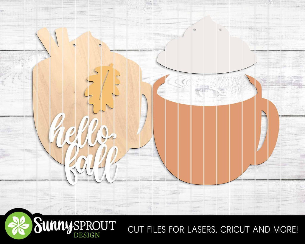 Hello Fall Spiced Latte Mug Sign